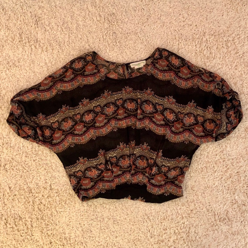 Urban Outfitters Cropped Patterned Blouse